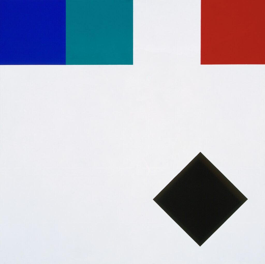 Camille Graeser, Permutation S, 1973, Öl auf Leinwand, 100 x 100 cm©Wilhelm-Hack-Museum