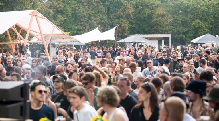 Eine feiernde Crowd auf einem Festival