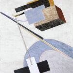El Lissitzky, Proun 23 N (B 111), um 1920/21, Tempera, Bleistift, Leimfarbe und Materialauftrag auf Holz, 59 x 45,7 cm