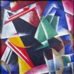 Ljubow Popowa, Komposition, um 1918, Öl auf Leinwand, 71 x 71 cm